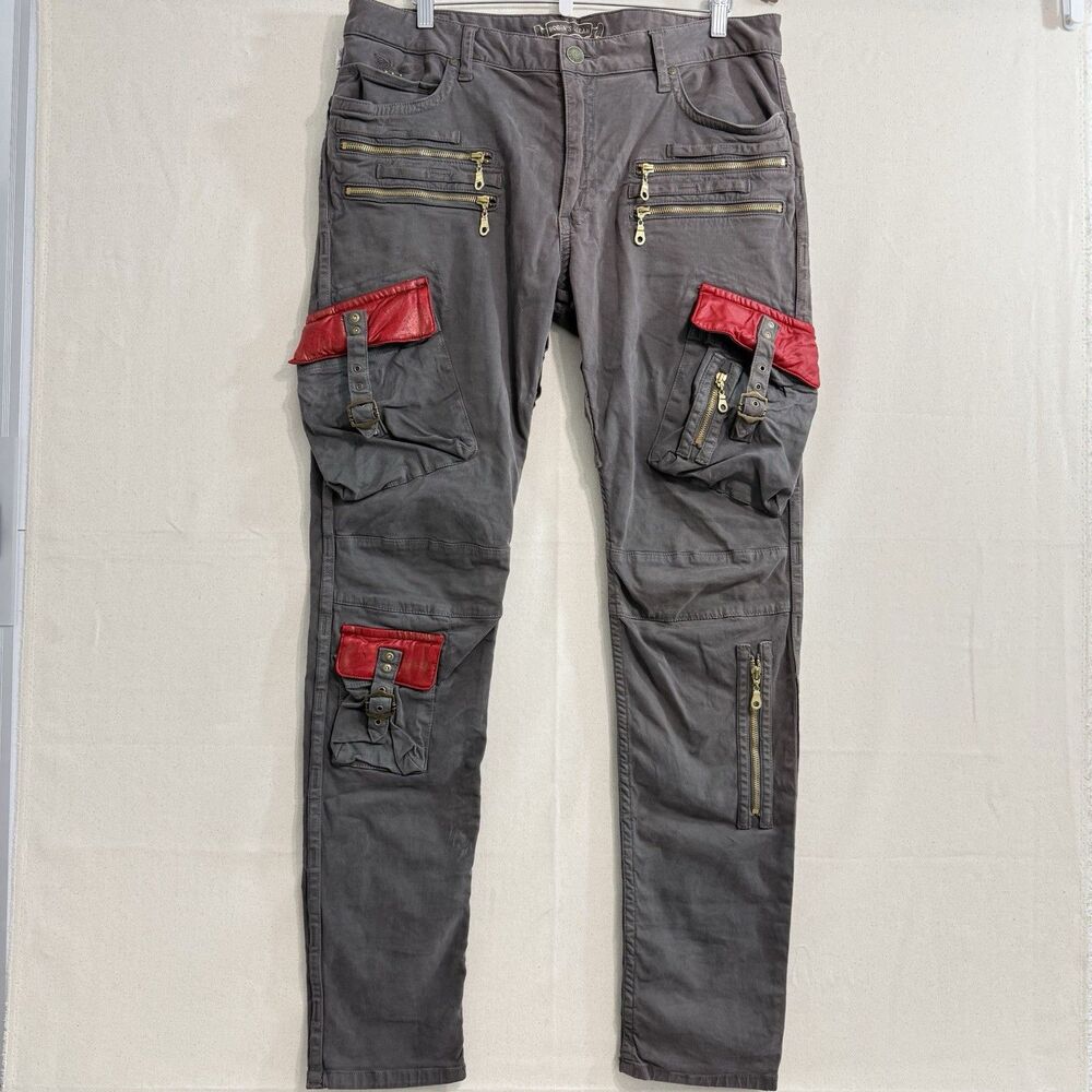 Robin's Jean Cargo Grey Slim Fit skinny Men 36 designer jeans Made in USA *Flaws